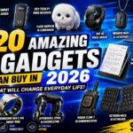 Collection of the best AI gadgets and wearable technology available in 2026, including smart glasses, AI voice recorders, smart rings, productivity devices, and innovative consumer electronics.