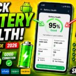 Person checking Android battery health on a smartphone using built-in settings and battery diagnostic tools.